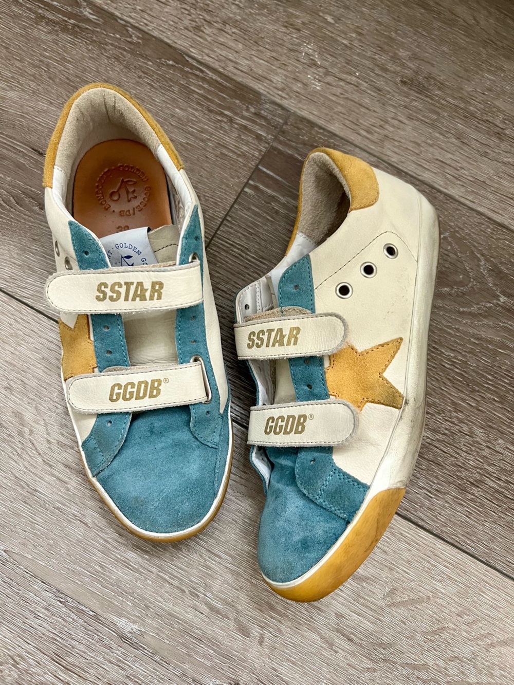 Golden Goose S-Star Sneakers in Teal & Mustard - Women’s Size 38
